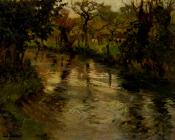 弗里茨 陶洛 : Woodland Scene With A River